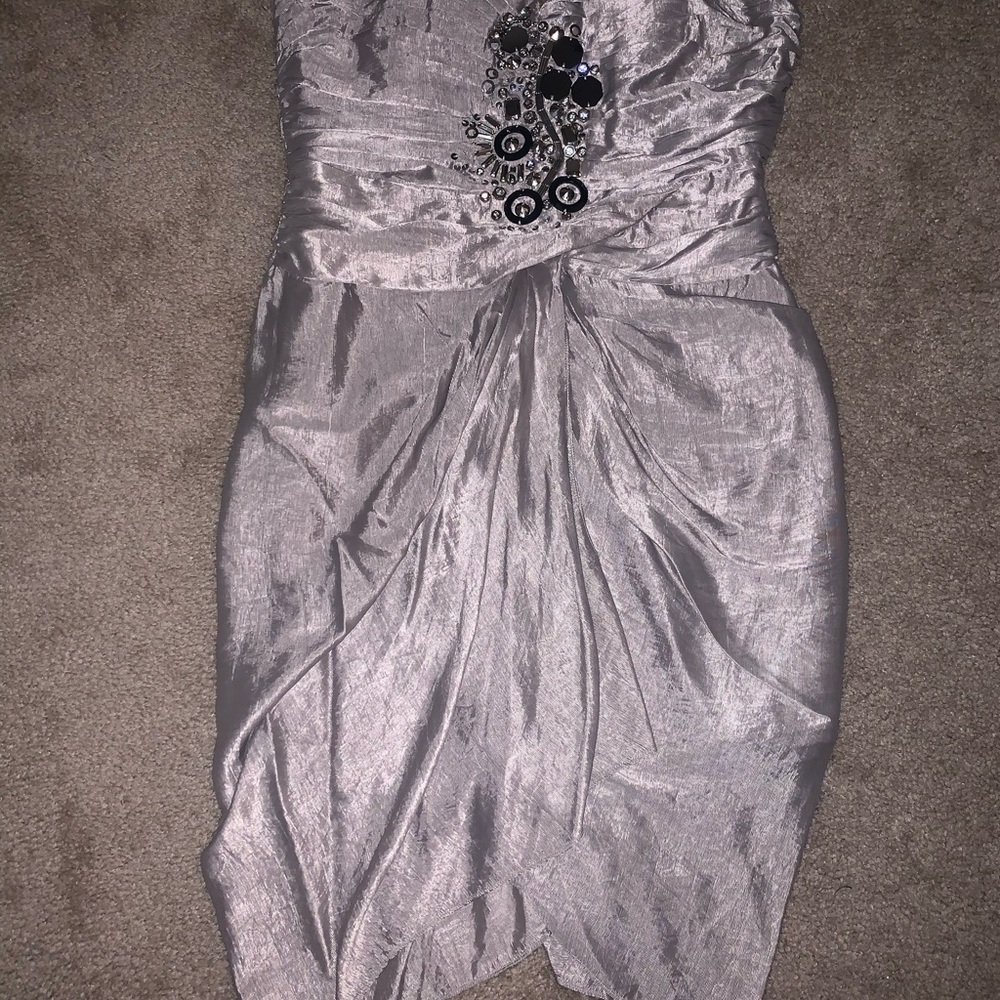 Strapless champagne strapless dress